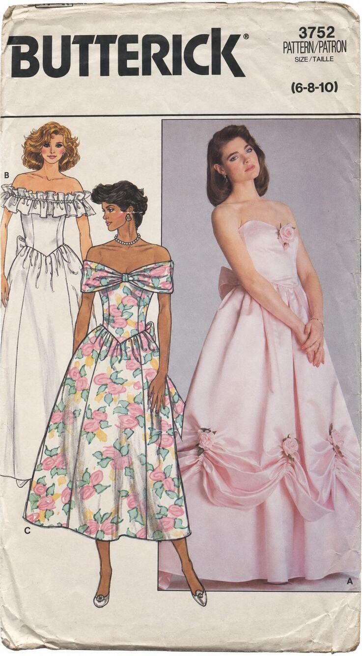 Butterick 3752 Gunne Style 80s Sleeveless Party Prom Dress Size 6-8-10 UC